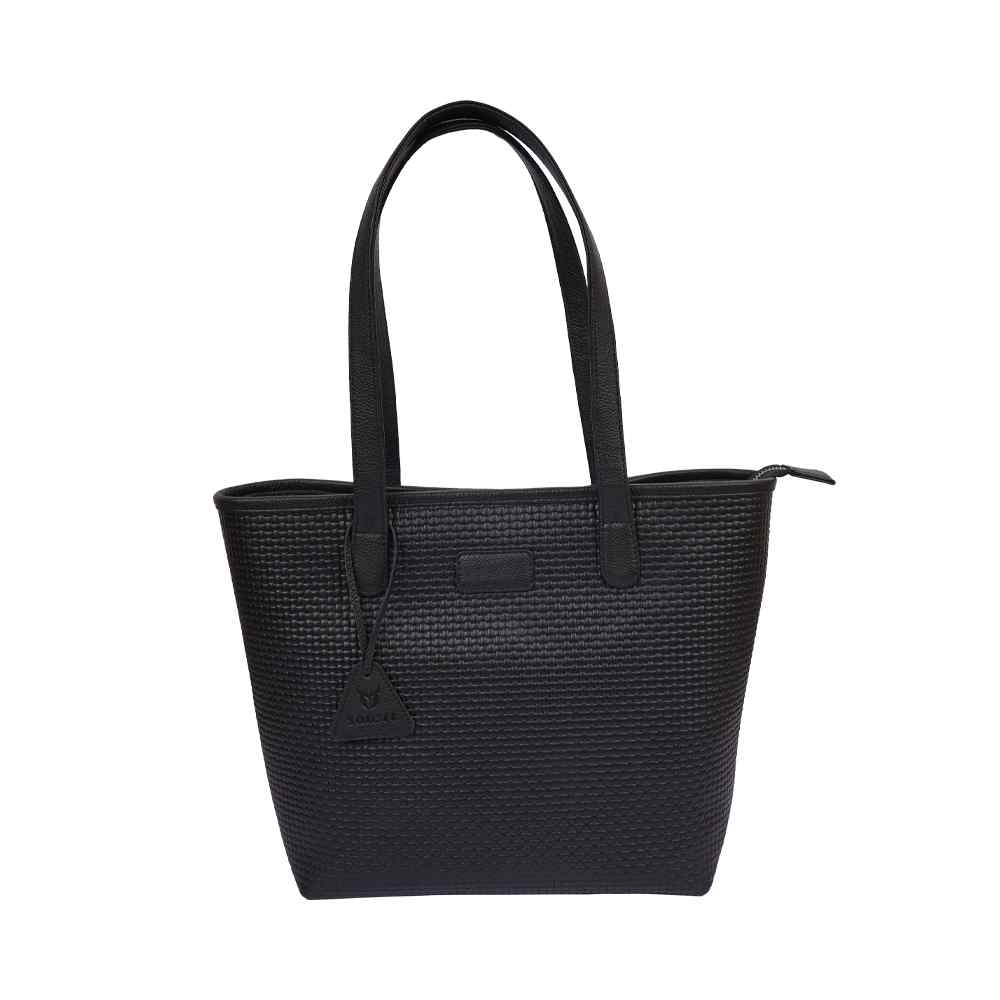 Black Printed Mesh Tote