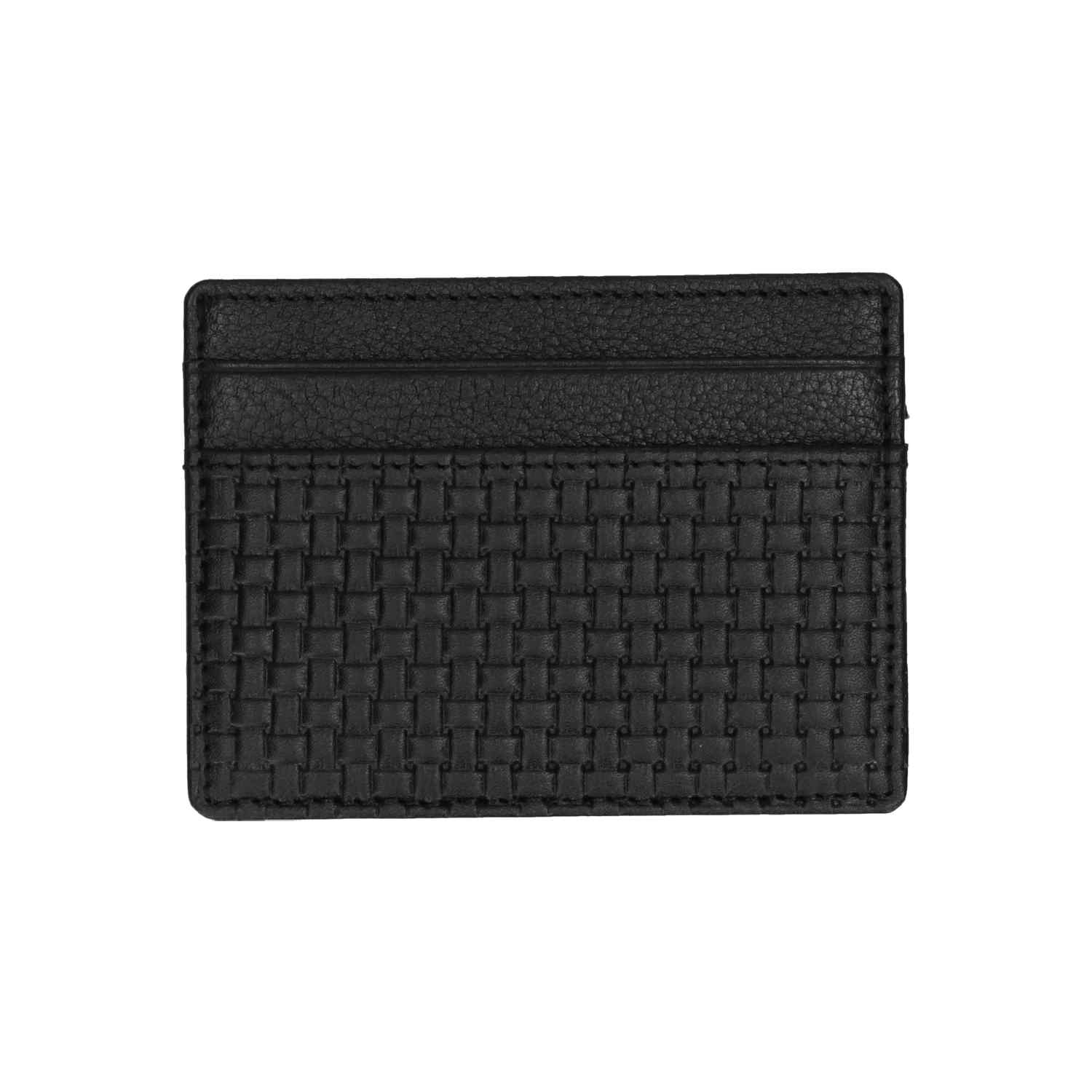 Black Printed Mesh Card Case