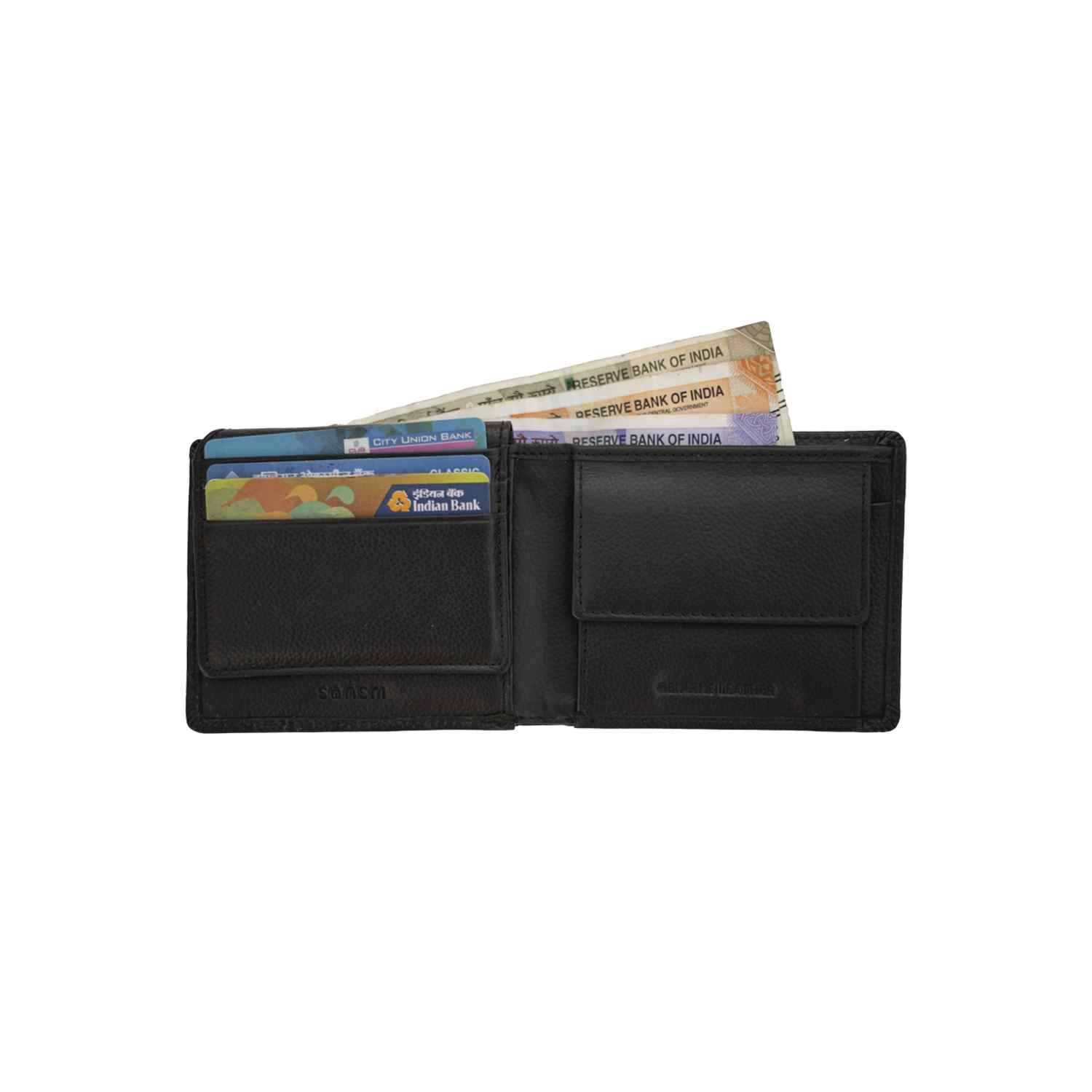 Black Printed Milled Wallet Plus