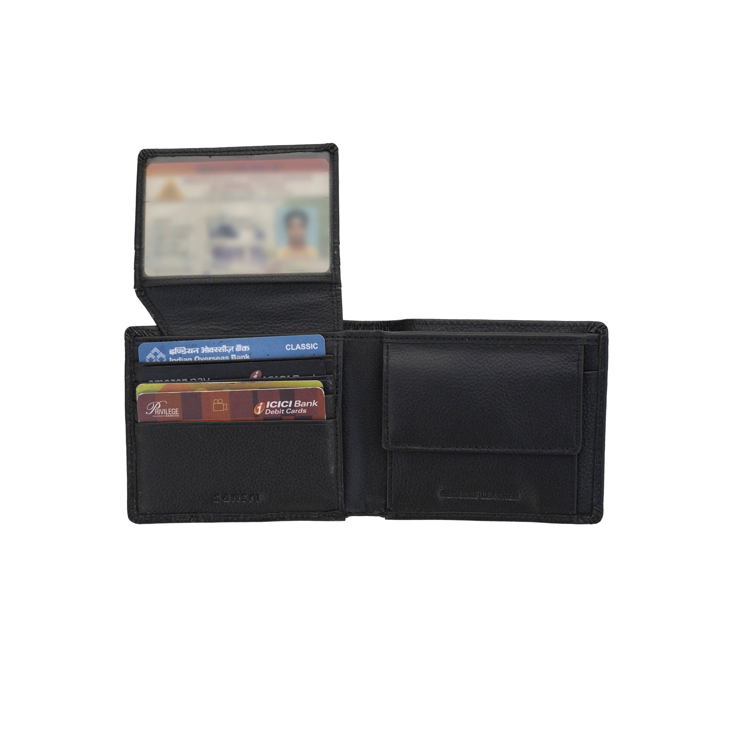 Black Printed Milled Wallet Plus