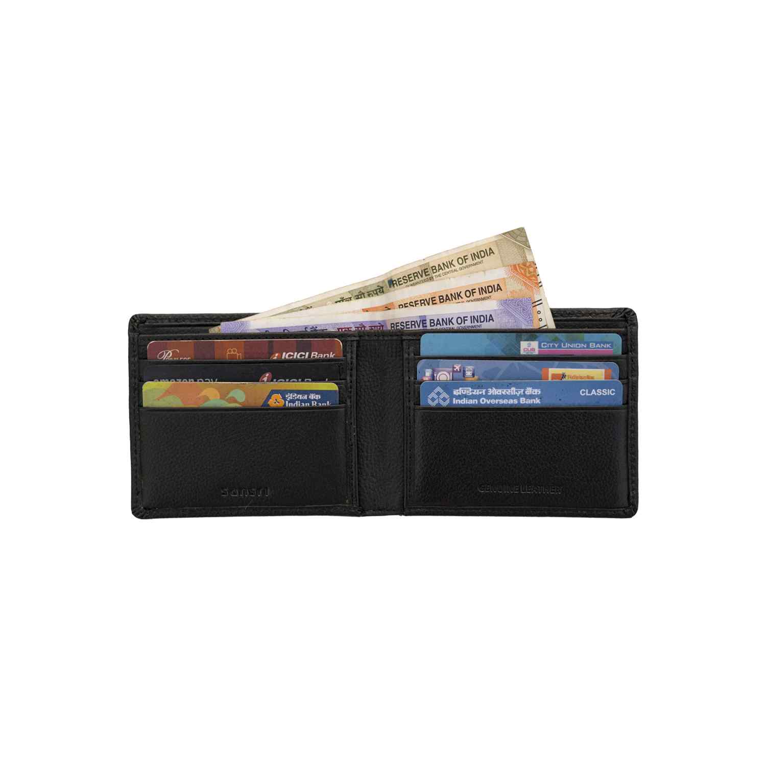 Black Printed Milled Wallet