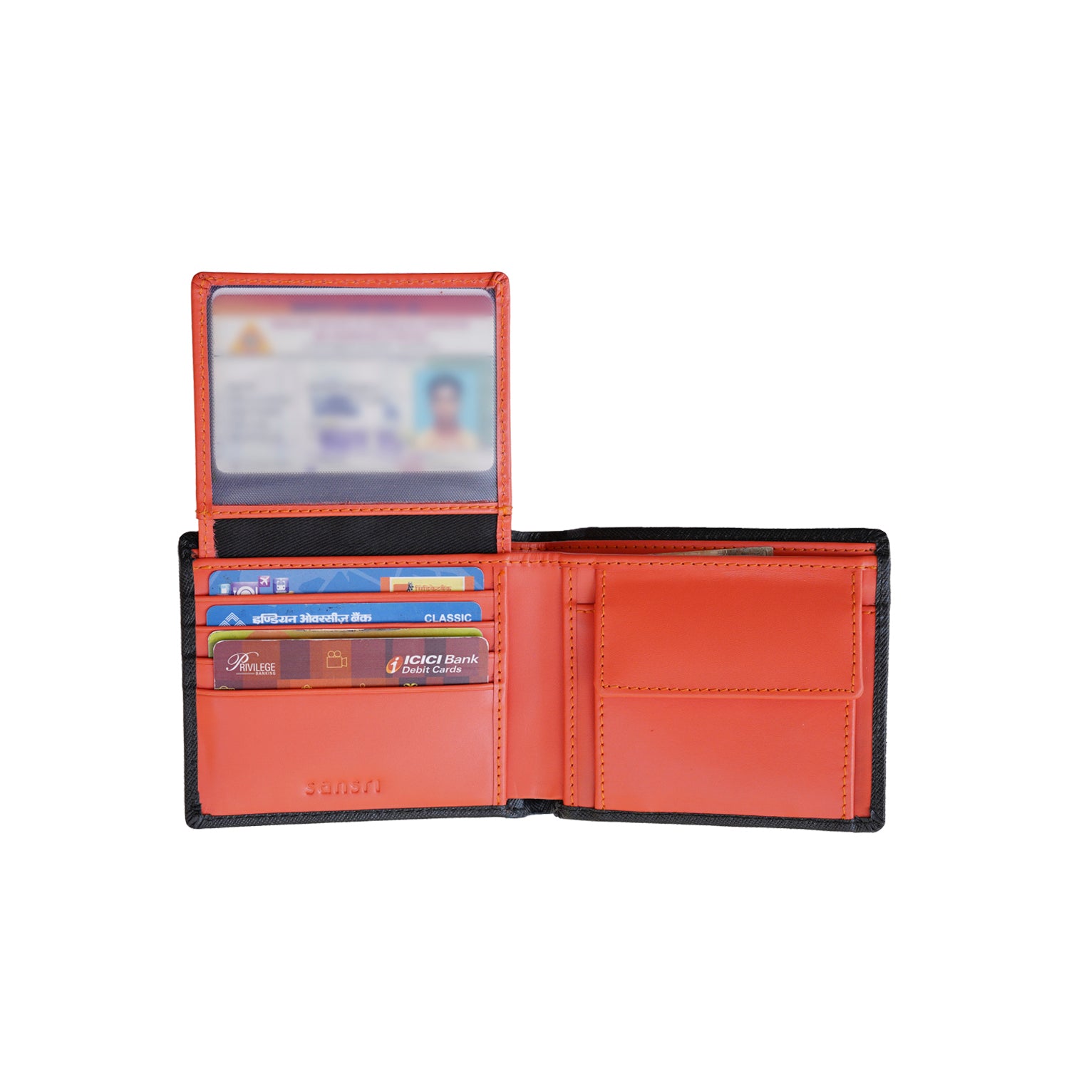 Black & Orange Embossed Wallet